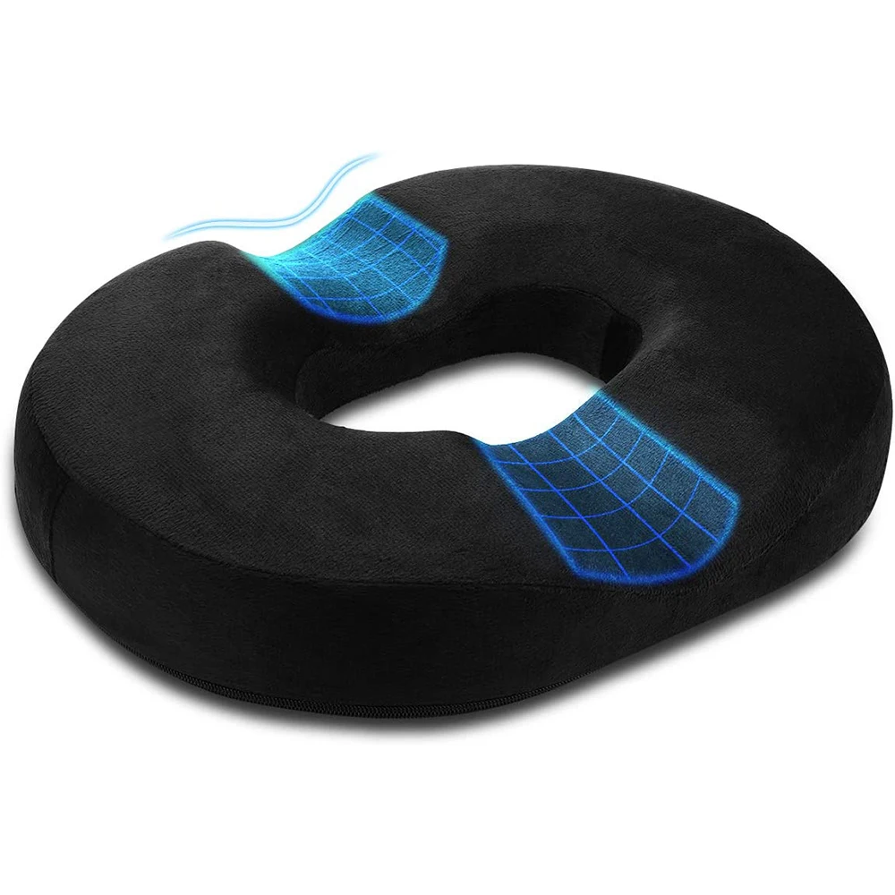 Professional Office Car Seat Orthopedic Memory Foam Tailbone Hemorrhoid Seat Cushion Comfortable Circle Seat Cushion Pillow