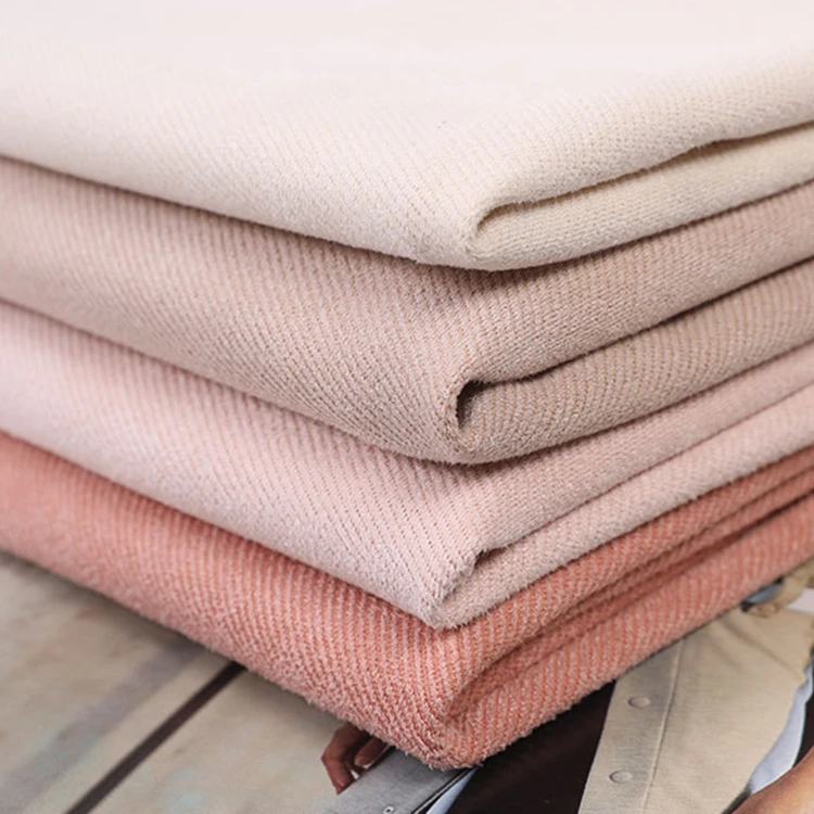 High Stretch 92%Polyester 8%Spandex 270GSM Knitted Suede Twill Fabric Readystock For Coat Jacket Trousers