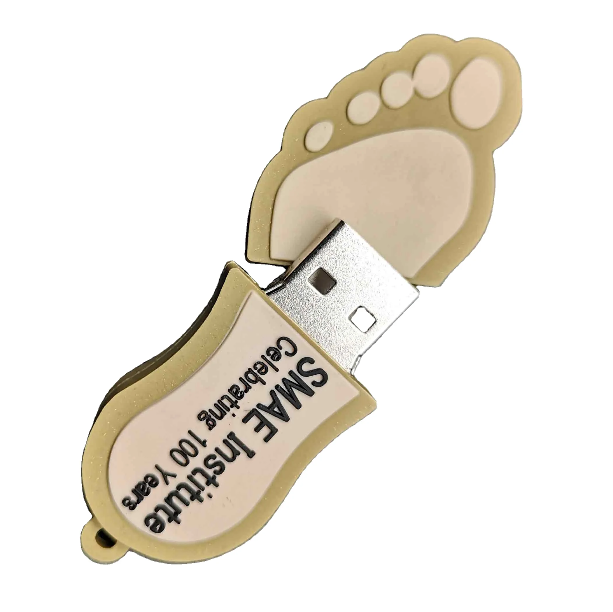 
New Arrival Eco-Friendly PVC Cartoon Foot Print USB Flash Drive Take Away Pen Drive High Speed USB 3.0 Promotional Gifts 