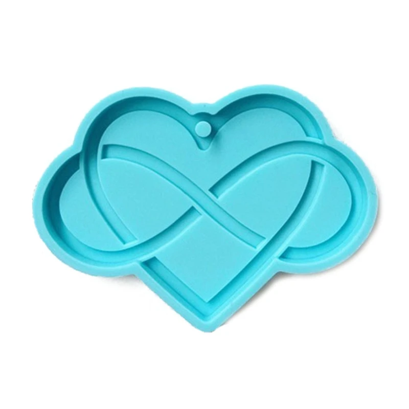 new fashion 3 Pcs DIY Love Heart Keychains Necklace Pendant Epoxy Resin Silicone Mould Mold