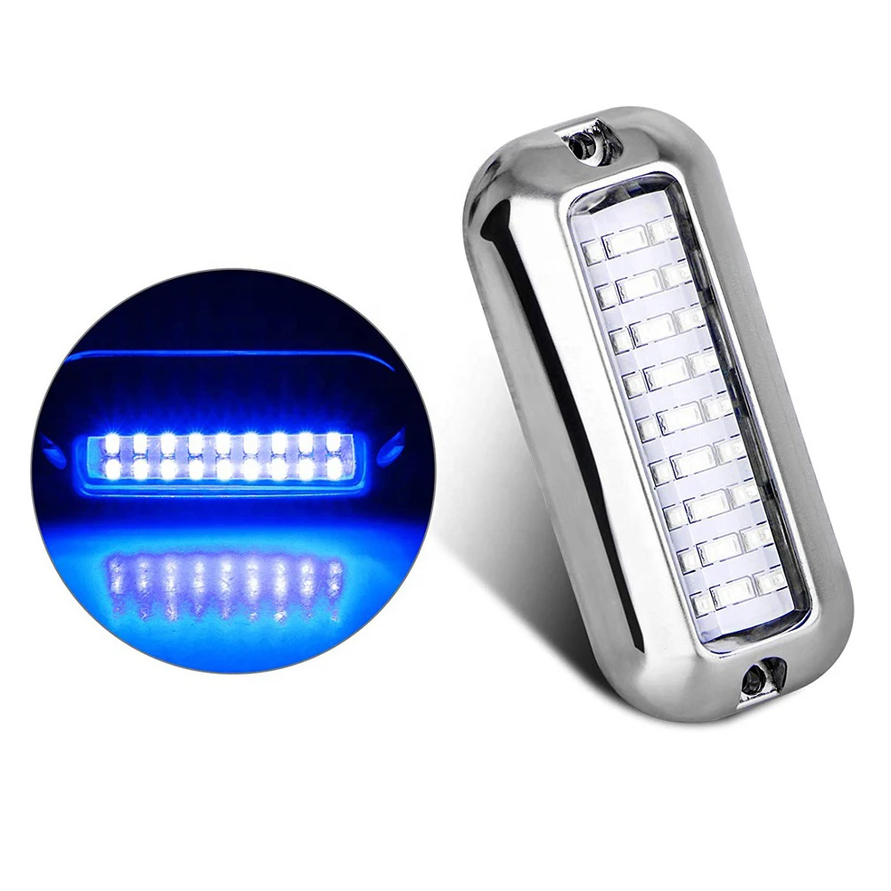 Wholesale DC 12V Waterproof Blue LED Fishing Marine Boat Underwater Lights Waterproof 27 Led Boat Underwater Light