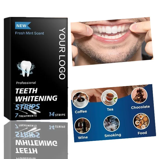 Mint Flavored Teeth Whitening Strip Effective Home Use Tooth Cleaning and Whitening Strip