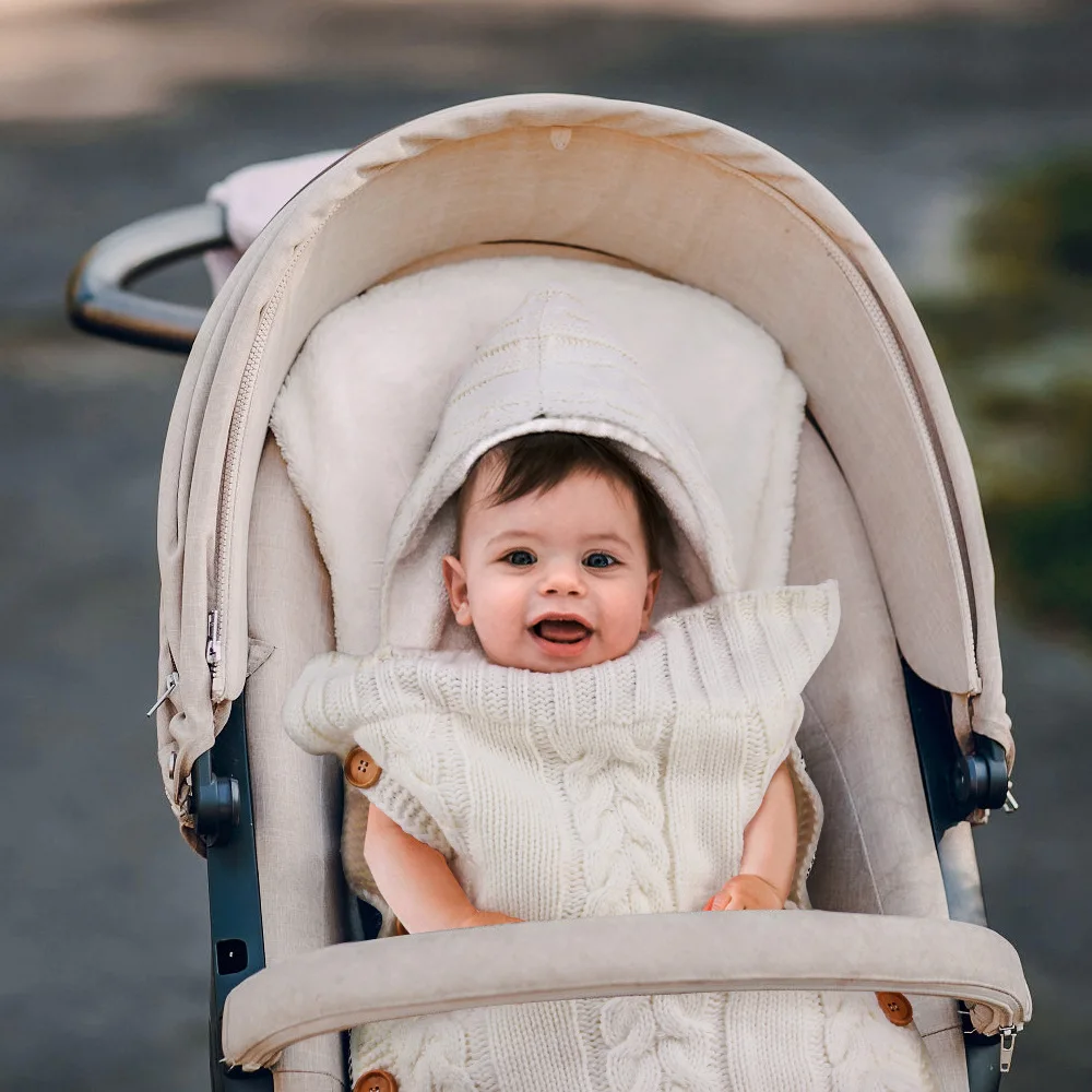 Winter Newborn Baby Wrap Swaddle Blanket Knitting And Sherpa Infant Swaddle Baby Car Seat Blanket