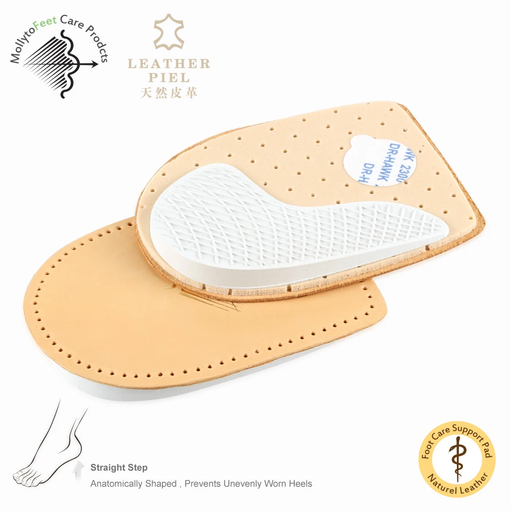 Hot sale thick sheepskin leather half pad latex sponge shock absorption casual half size comfortable pad heel cushion