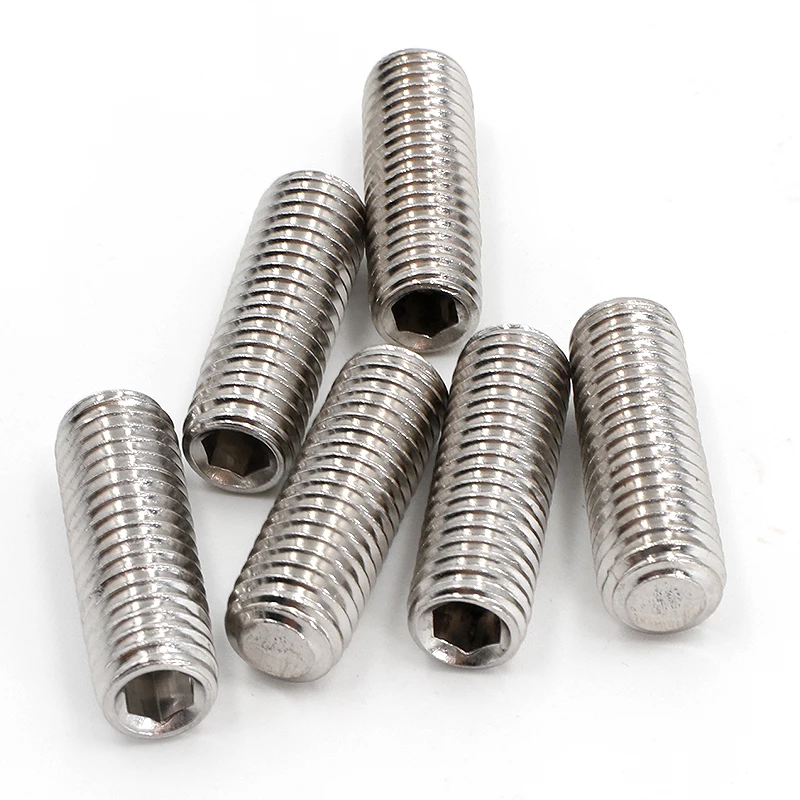 304 Stainless Steel Flat End Hex Socket Grub Headless Screw Set Screw for Door Handle