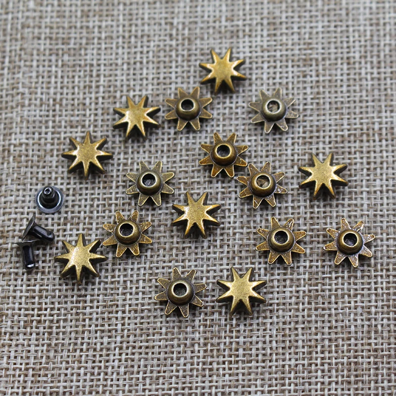 High quality star pattern antique metal denim rivets for jeans