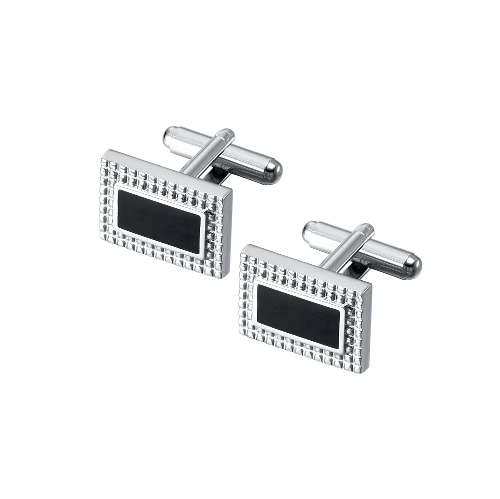 ZF High Quality Copper Cufflinks for Men Classic Cuff Links Mens Tuxedo Shirt Cufflinks for Wedding Groom Business Silver Black