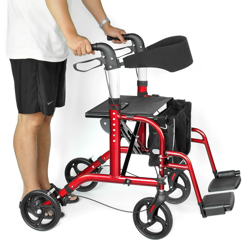 BQ1001A China Manufacturers lightweight 4 Wheel Adult Folding Aluminum Walker Rollator for disabled person