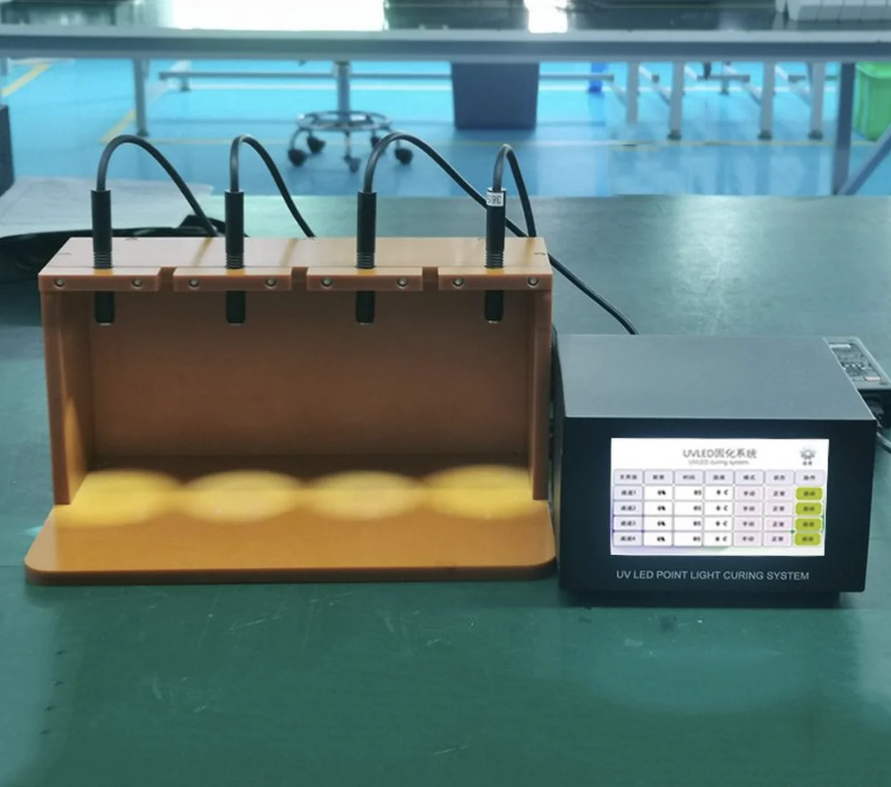 LED UV Spot UV Curing with Four Lamp Heads 365nm 395nm 405nm Wavelength Options