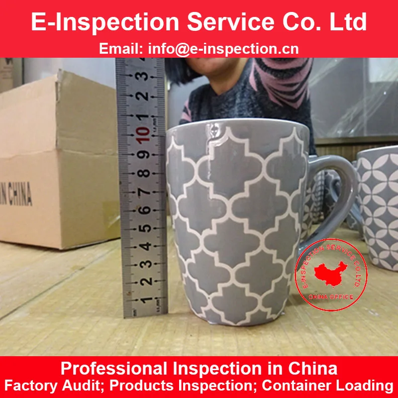 China Shandong Fujian Hunan Liling ceramic cup mug pre shipment inspection and container loading supervision service