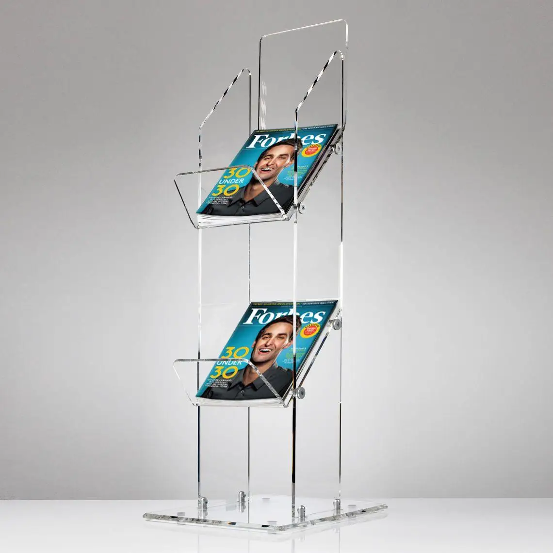 Wholesale acrylic paper news magazine display racks,public advertising newspaper display stand/rack
