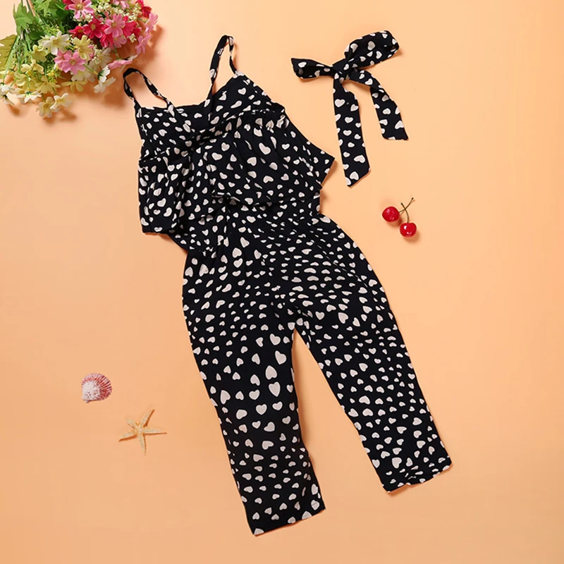 Baby Clothes Casual Cotton Sleeveless Pants Toddler Baby Girl Sling Romper Solid Jumpsuit Overalls