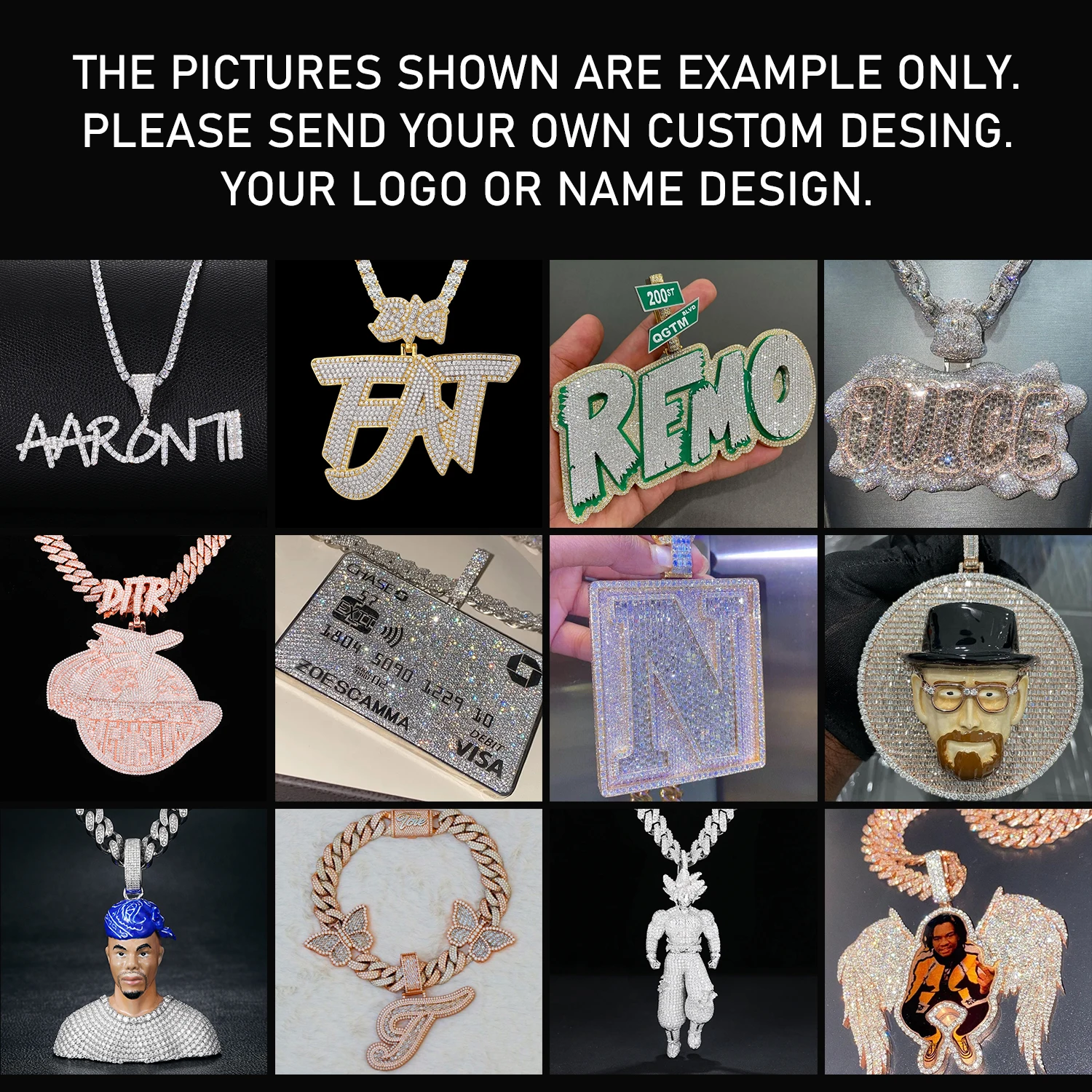 High Quality VVS Moissanite Iced Out Full Diamonds Letter Initial Name M Jewelry Necklace Personalized Custom Pendants