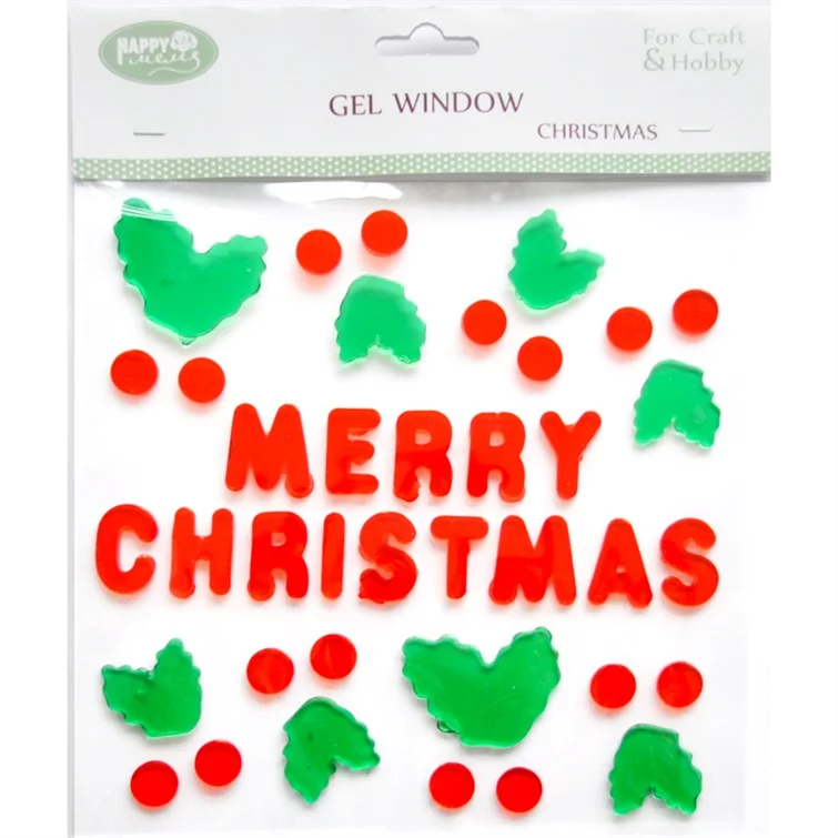 Customized Christmas Winter Snowman Gel Window Cling Jelly Sticker