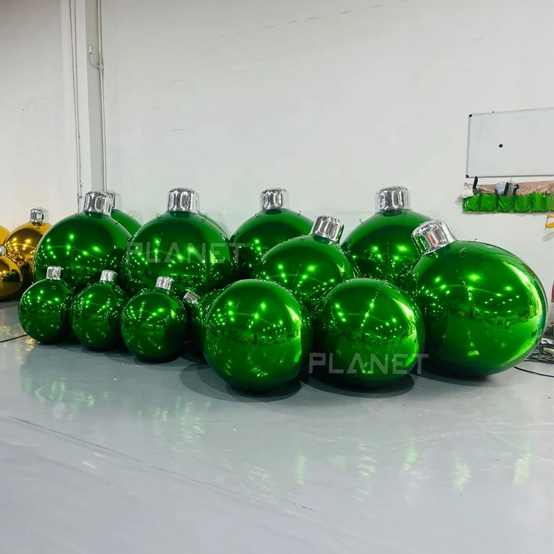 High Quality Giant PVC Inflatable Christmas Mirror Balls Large Inflatable Oversized Christmas Sphere Ornament Ball