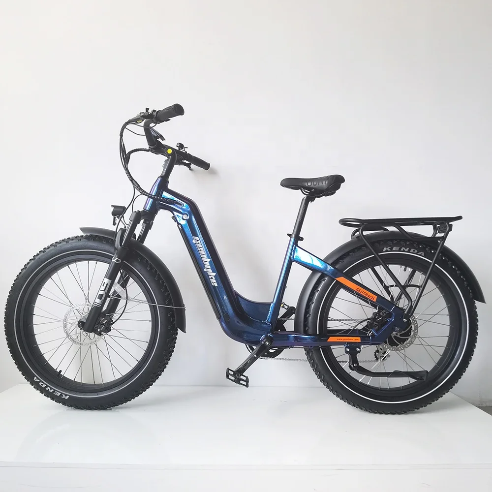 China Factory Women 26inch E Bike 48V 15Ah Hidden Battery Step Thru CIty Ebike 750W Bafang Brand Motor Fat Tire Electric Bike
