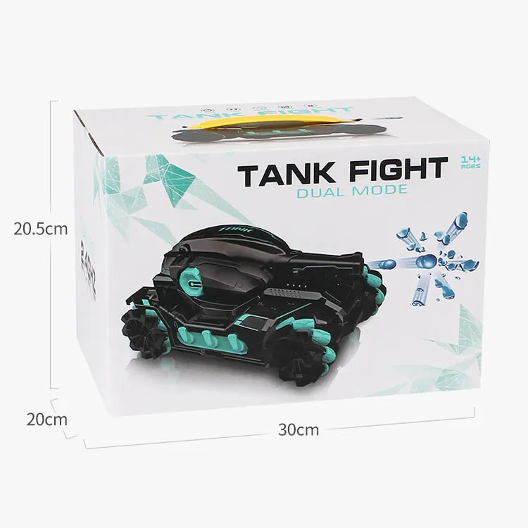 Electric remote control water bomb armored car drifting can launch battle tank gesture induction car toy