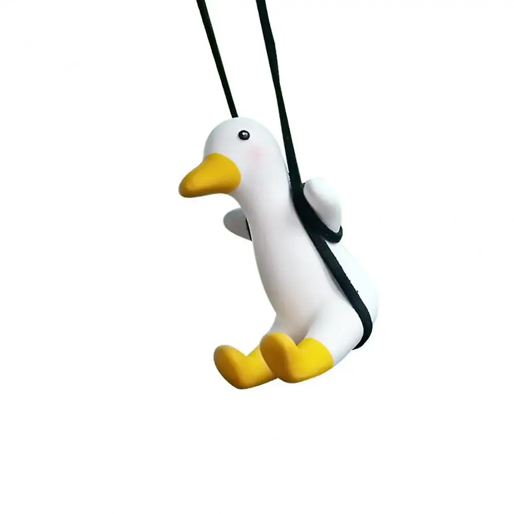 Car Flying Duck Pendant Hanging Swing Mini Cute Little Duck Car Pendant Decoration Rearview Mirrors Charms Ornament