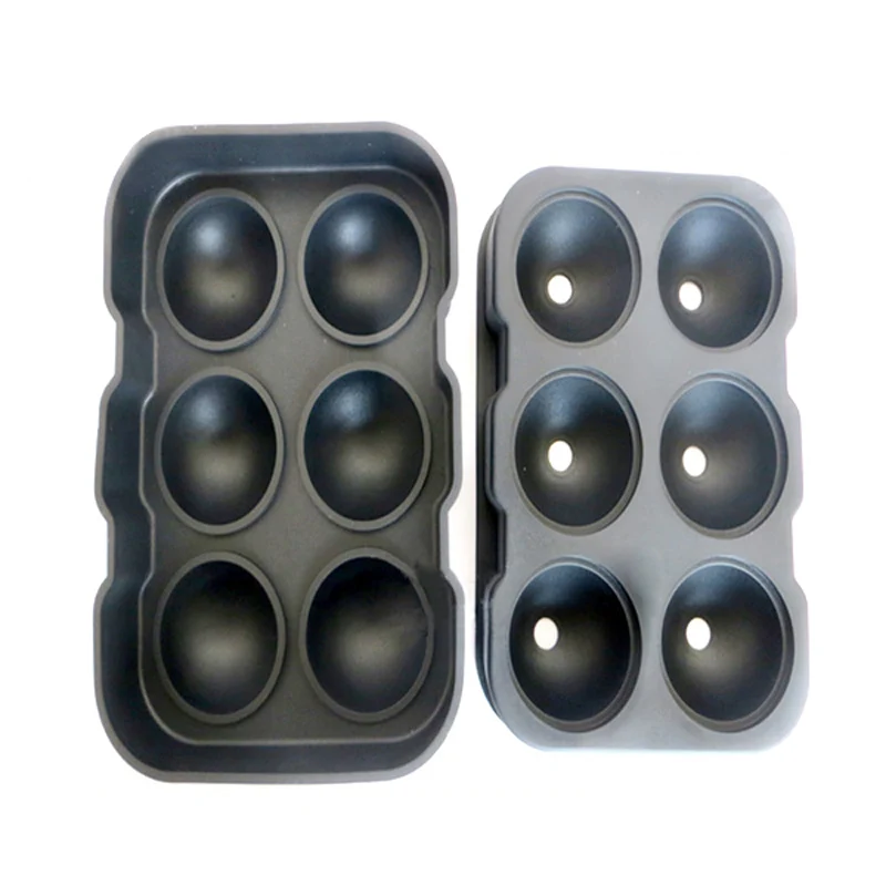 Custom Easy Release Cocktail Round Small Circle Ice Cube Tray Ice Ball Maker Mold Sphere Ice Mould With 6 Cavities