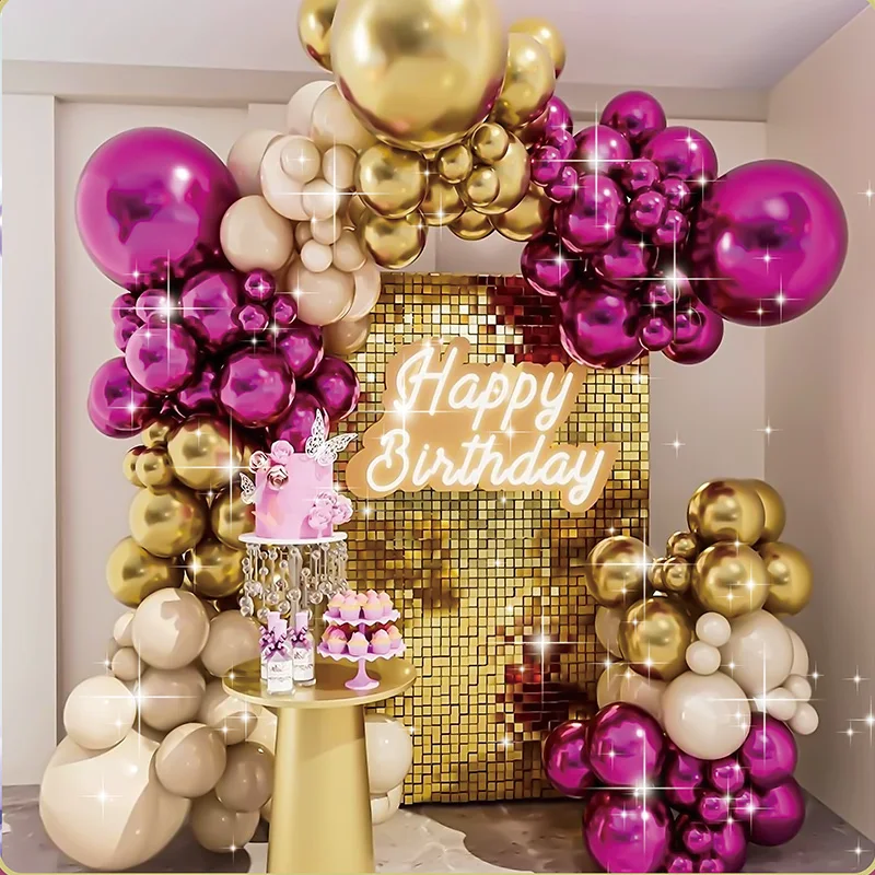 Rose Red Metal Gold Party Balloon Wedding Globos de Party Decorations Birthday Wedding Balloons