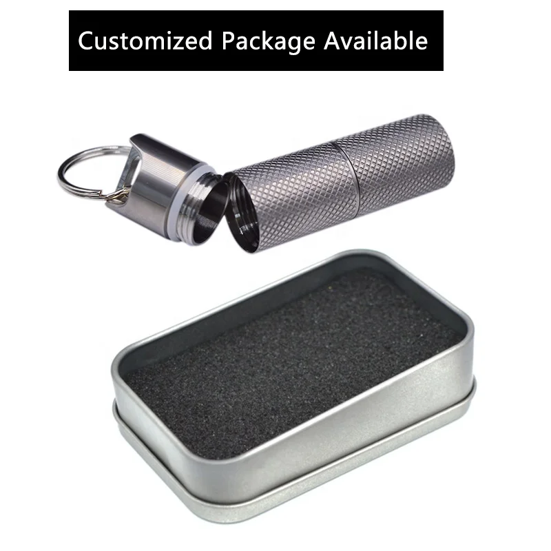 Titanium Waterproof Keychain Pill Holder Container Portable Mini Size Pill Box Case for Outdoor Travel Camping