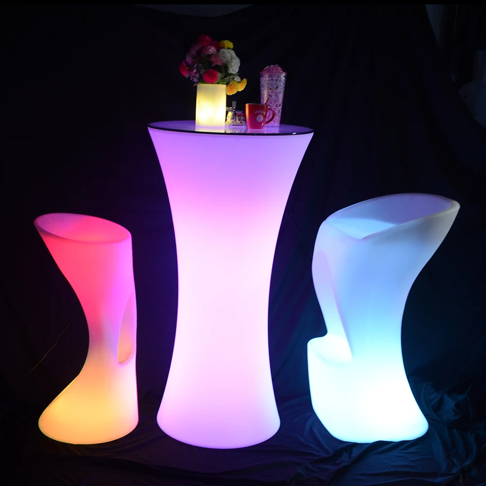 Led Cocktail Bar Table outdoor garden home furniture led chair bar stool sofa hookah set for night club