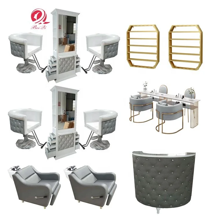 Silla de peluqueria salon furniture set grey hydraulic barber chair for hair salon