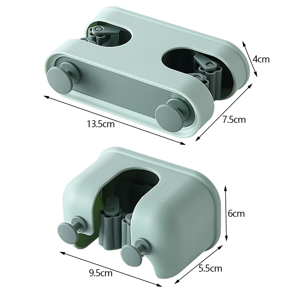 Nordic Mop Clip Hook Holder Self-adhesive Kitchen Shelf Storage Brush Broom Hanger Free Punching Household Bathroom Tool