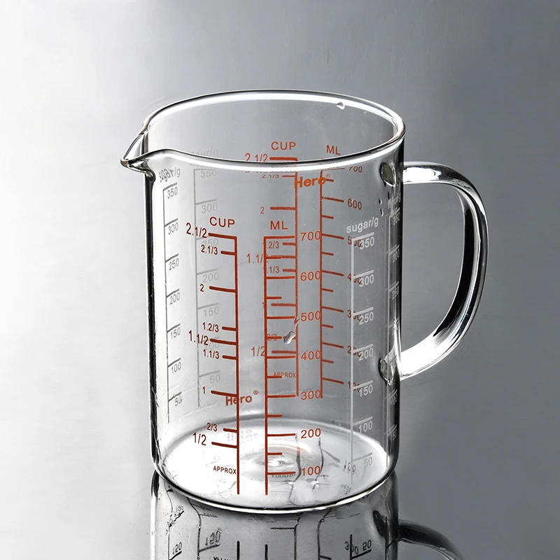 Zero Hero Kitchen Baking Cup Set Heat-Resistant Glass Measuring Jug with ML Scale Thickened Milk Cup that Can be Heated
