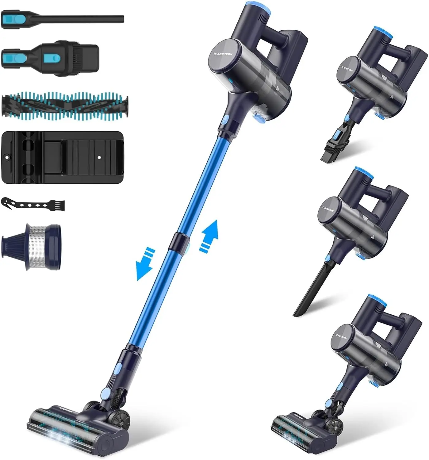 DC Vacuum Cleaner with LED Display and HEPA Filter, 150W/12KPA ,40mins Battery Carton Box DC Motor Rechargeable Battery Dry