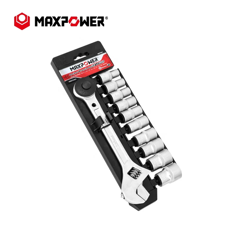 Maxpower brand high quality heavy duty socket wrench set 11pcs tool kit mechanical socket wrench set