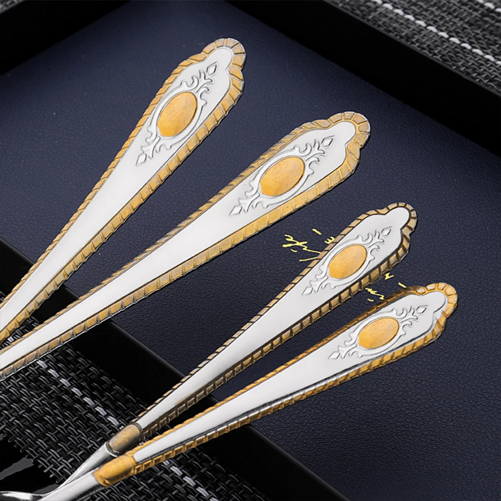 Restaurant Cheap Silver Stainless Steel 18/0 Dinner Fork And Spoon Set Gold Stainless Steel Cutlery Flatware
