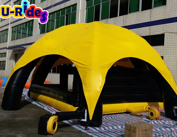 advertising equipment custom  yellow spider shaped 6 legs portable event party Inflatable spider Tent for bull rodeo game
