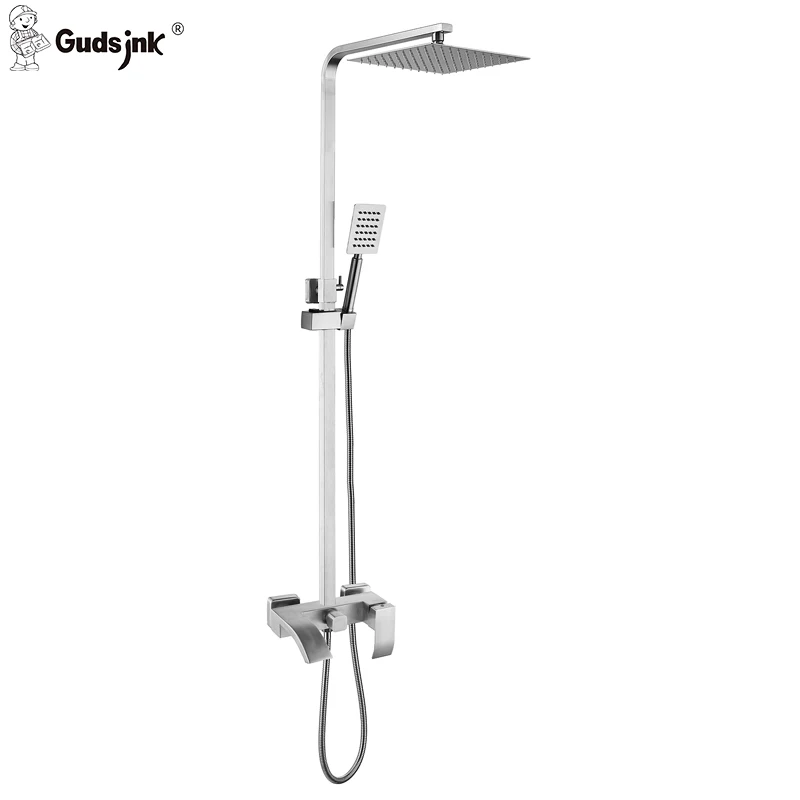 Gudsink Hot And Cold Water Wall Mount Stainless Steel Bathroom Shower Set Taps  Manufacturer Bath Shower Faucets