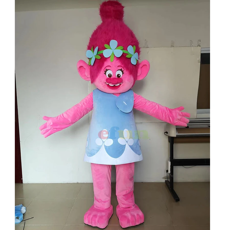 Efun MOQ 1 PC custom cartoon movie Trolls Mascot Costume poppy Clowns costume Halloween party activity Character for sale