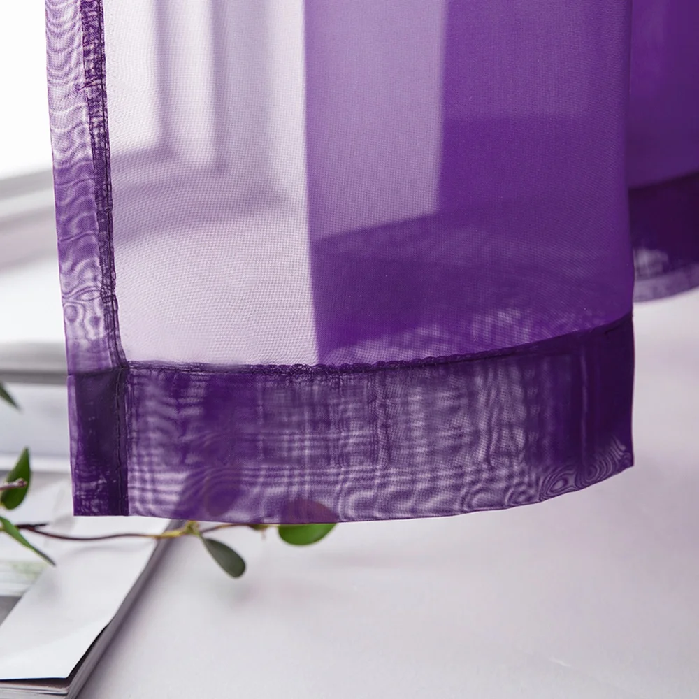 Ready Made Terylene Voile Sheer Curtain Decoration Curtain Transparent Bedroom Living Room Balcony Wedding Party Cheap Polyester