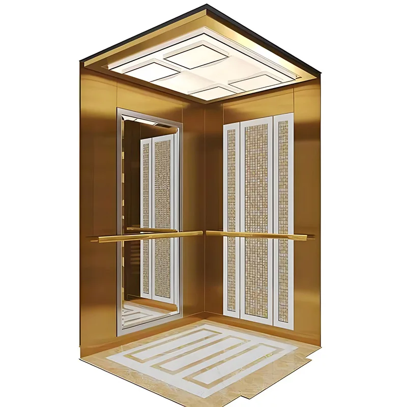 yellow cabin glass well mini home elevator 3 floor