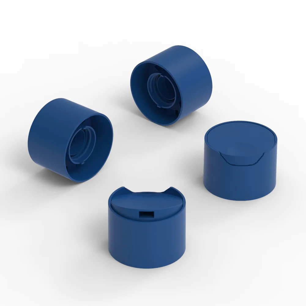 Round Custom HDPE Soft Touch Blue Shower Gel Packaging 150ml Squeeze Lotion Shampoo Plastic Disc Cap Bottle