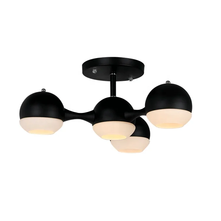 Black Chrome Glass Shade 6 Lights Chandeliers Ceiling Lights Lighting Modern Chandelier