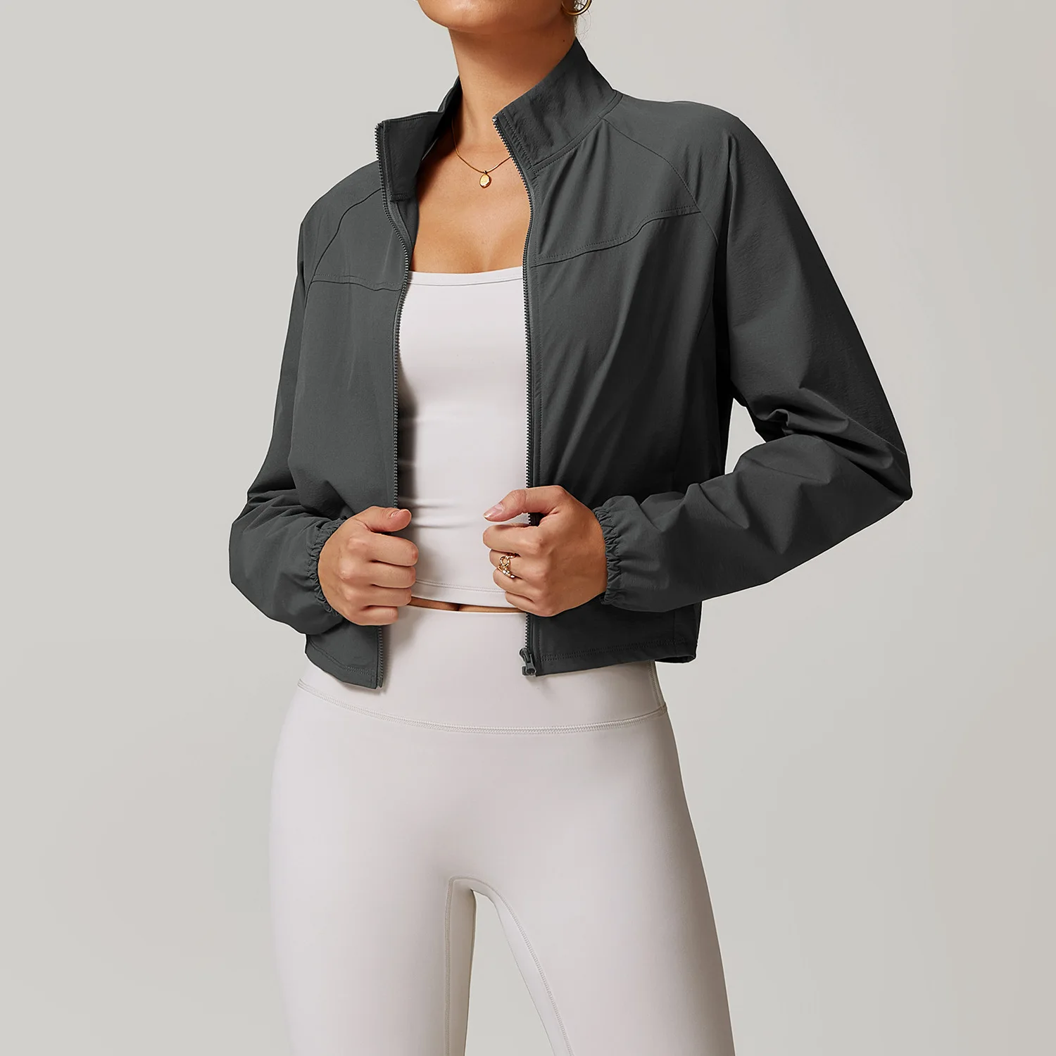 XW-DWT8945 2024 Premium Yoga Jacket  Athleisure Long Sleeved Workout Top Full Zipper up Gym Fitness Sports Track Suit for Women
