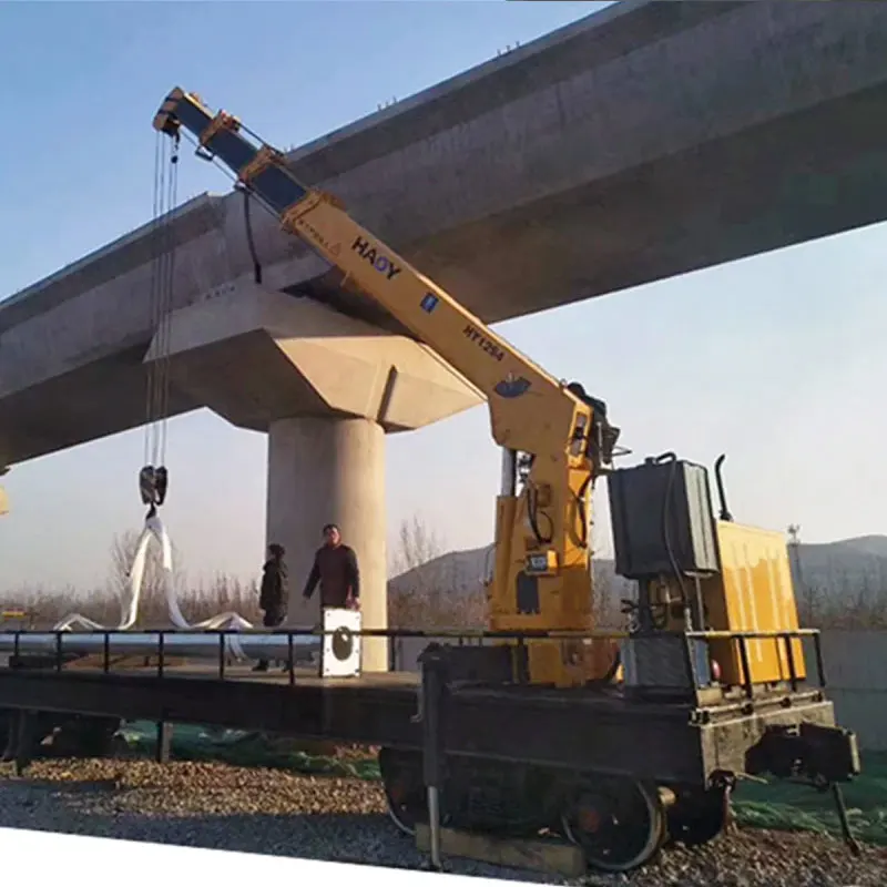 8 ton 9 ton  10 ton grua Small  hydraulic  straight  telescopic arm horizontal directional drill track railway special crane