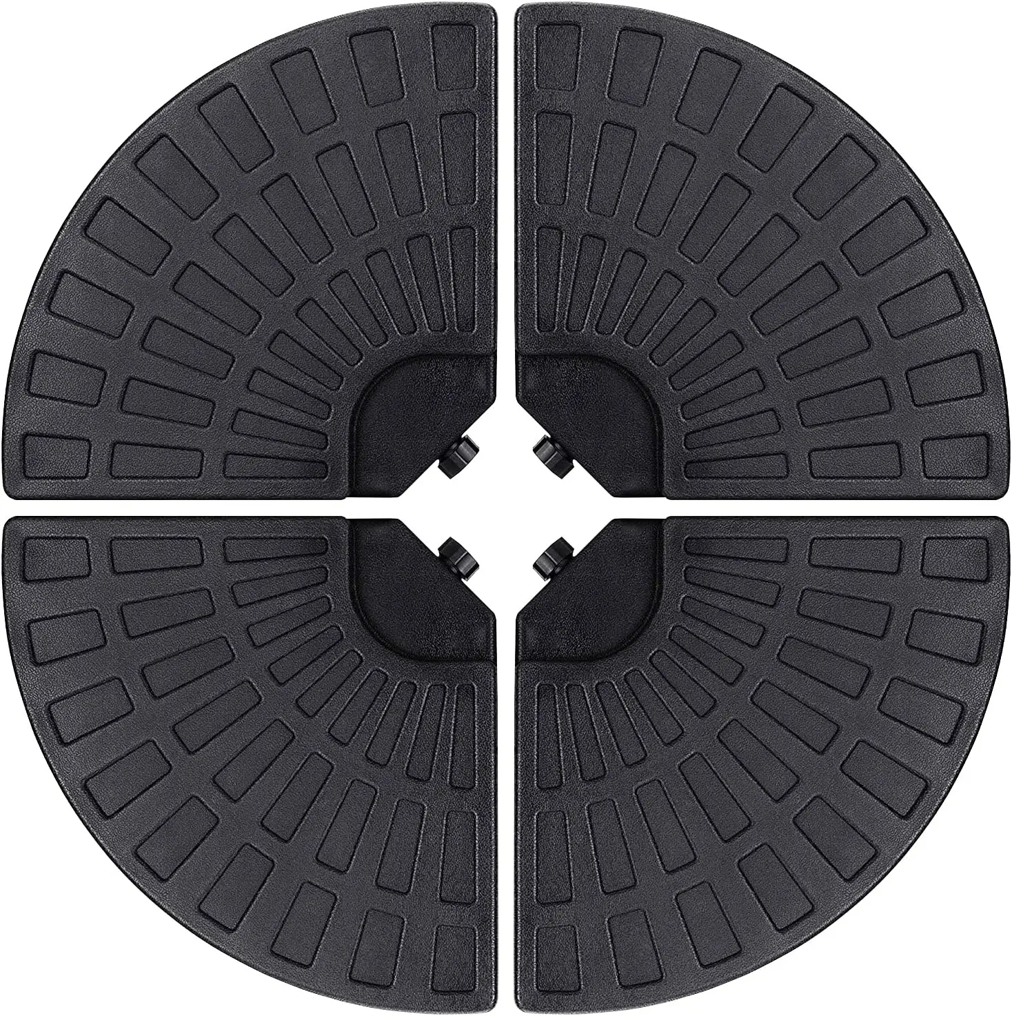 4Pcs 13L HDPE Fan Shaped Water or Sand Filled Umbrella Base Fan Style Self-Filled Cantilever Offset Umbrella Base Stand
