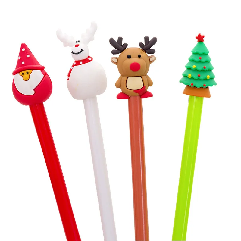 
Wholesale Cute Stationary Creative Students Pen Cartoon Christmas Gel Pen For Christmas Gift 