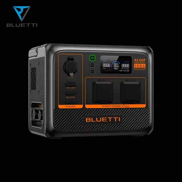 Bluetti AC60P Мини Портативная энергетическая солнечная батарея Lifepo4 Мобильная электростанция 1000 Вт