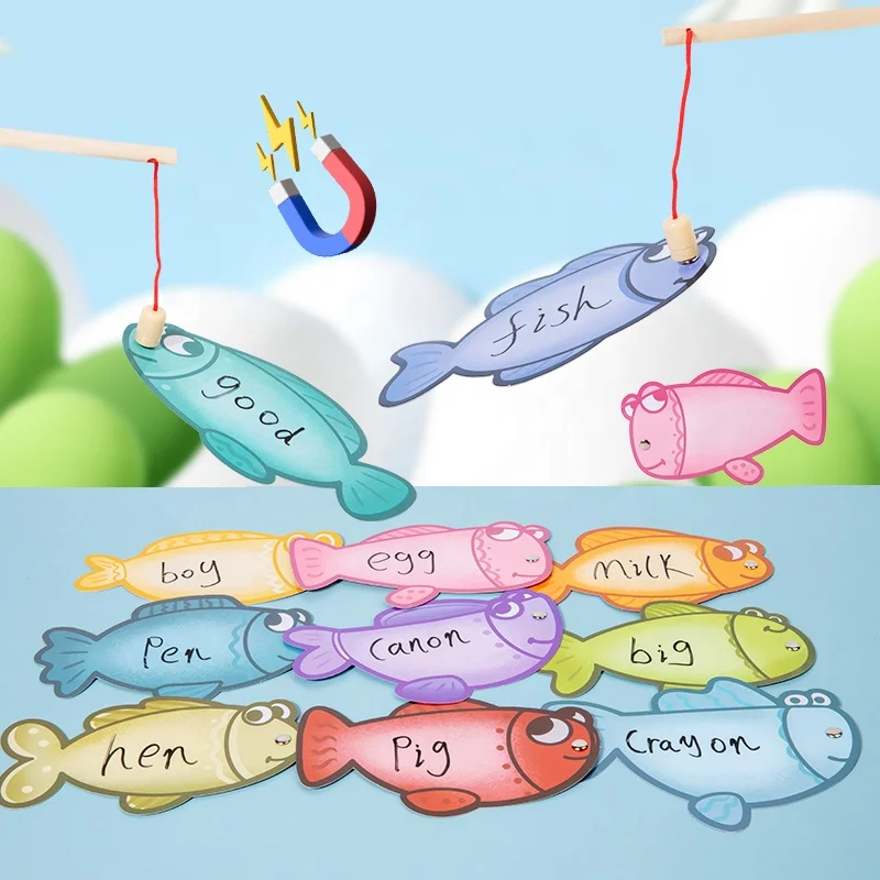 New Toys For Kids Wooden Educational Animal Magnet Fishing Game Toy Toddlers Matching Fish Catching Montessori Diy String