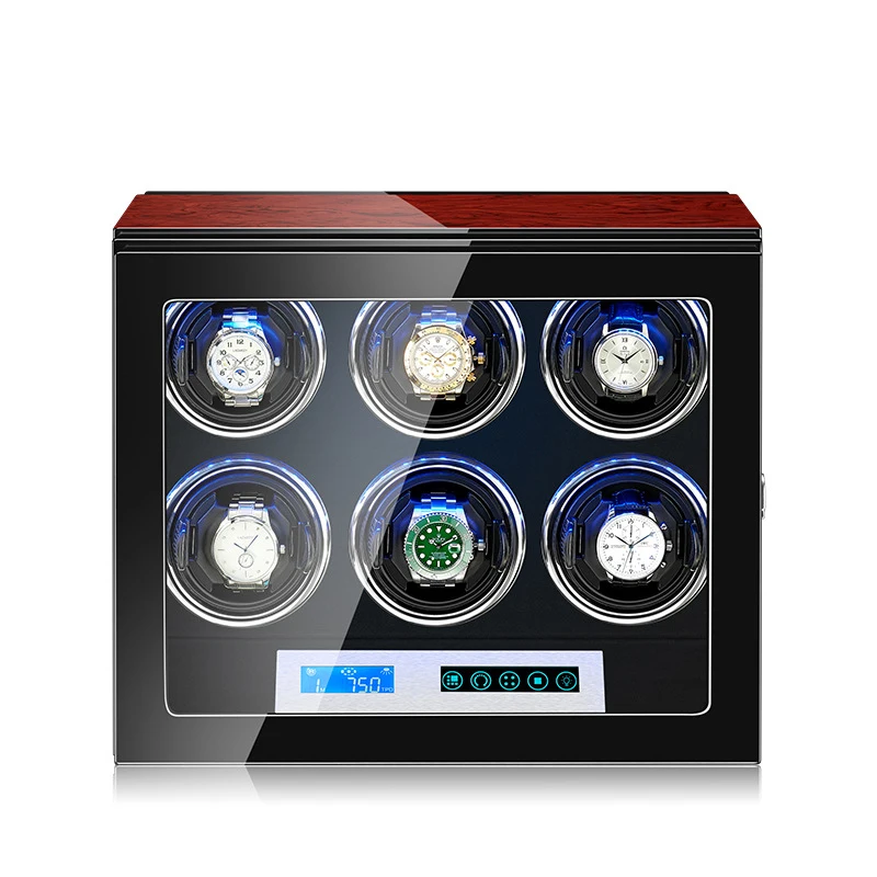Watch Winder for Automatic Watches with LED Backlight, Remote Control and Storage Drawer for Watches and Jewelry