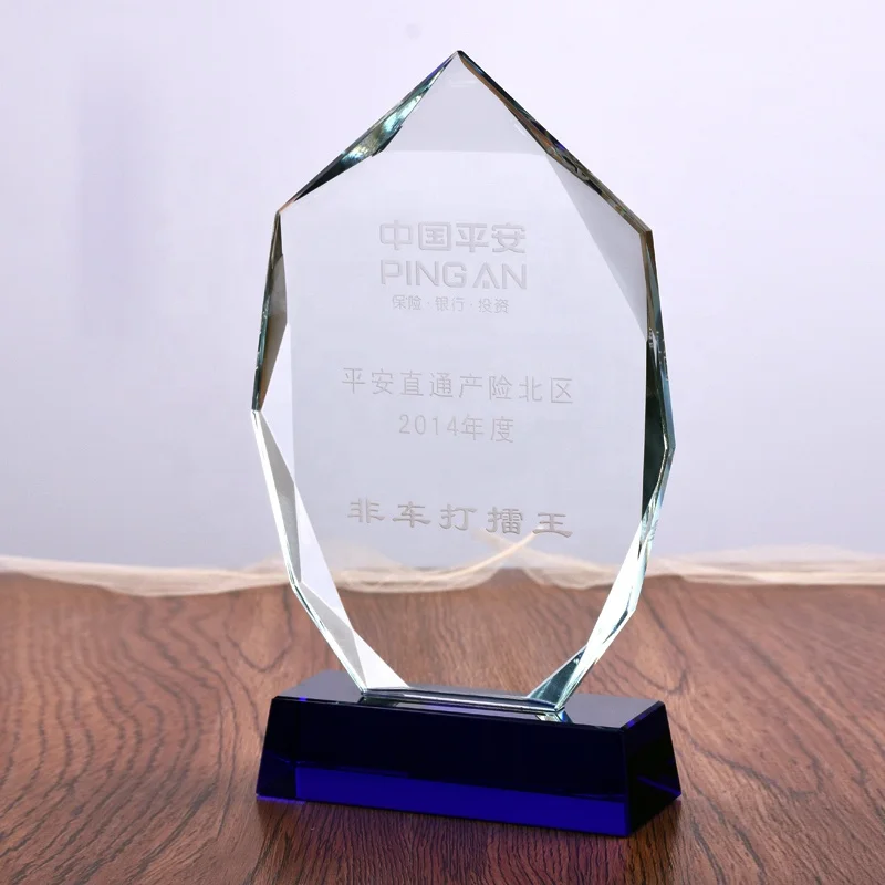 Newest Sale Simple Blank Design Ice Peak Manufacture Crystal Shield Trophy For Engraving Logo Souvenirs Award