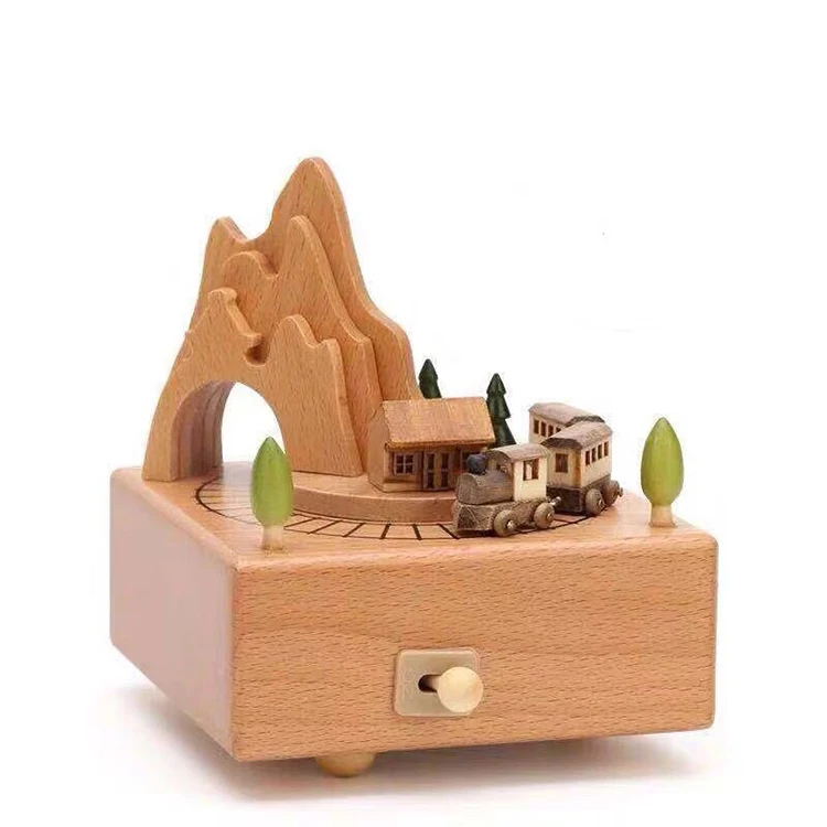 Precious Christmas Gifts Christmas Train Wooden Music Box