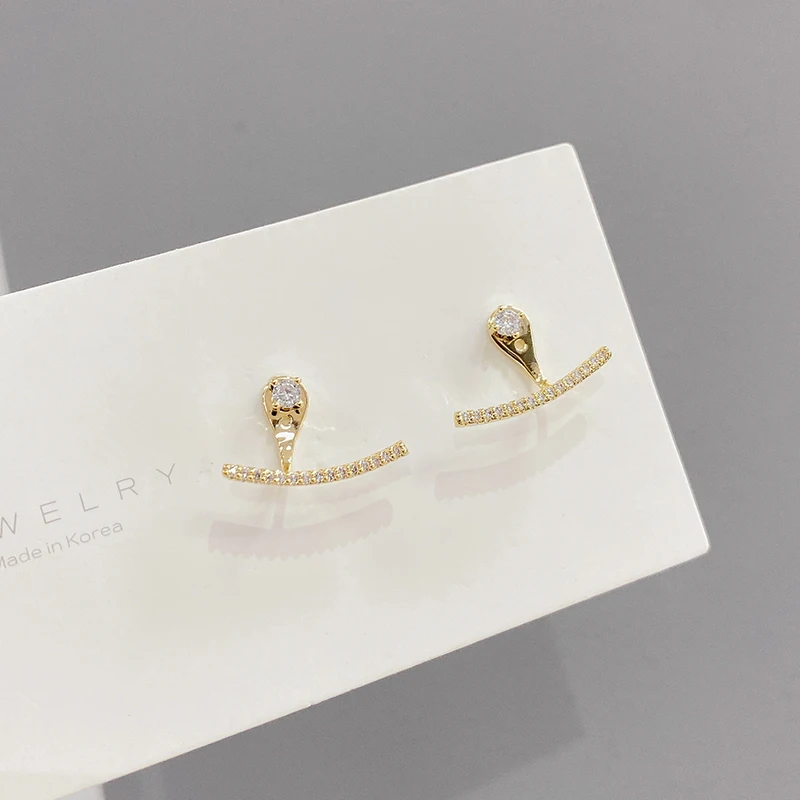  ED64350 Korean fashion gold plated women jewelry smile stud
