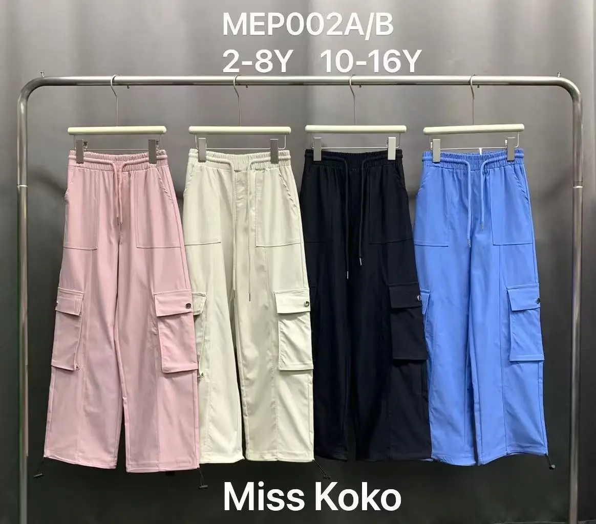 Manufacturer Price kids streetwear clothing Woven children garment Printed cargo pants for teen girls